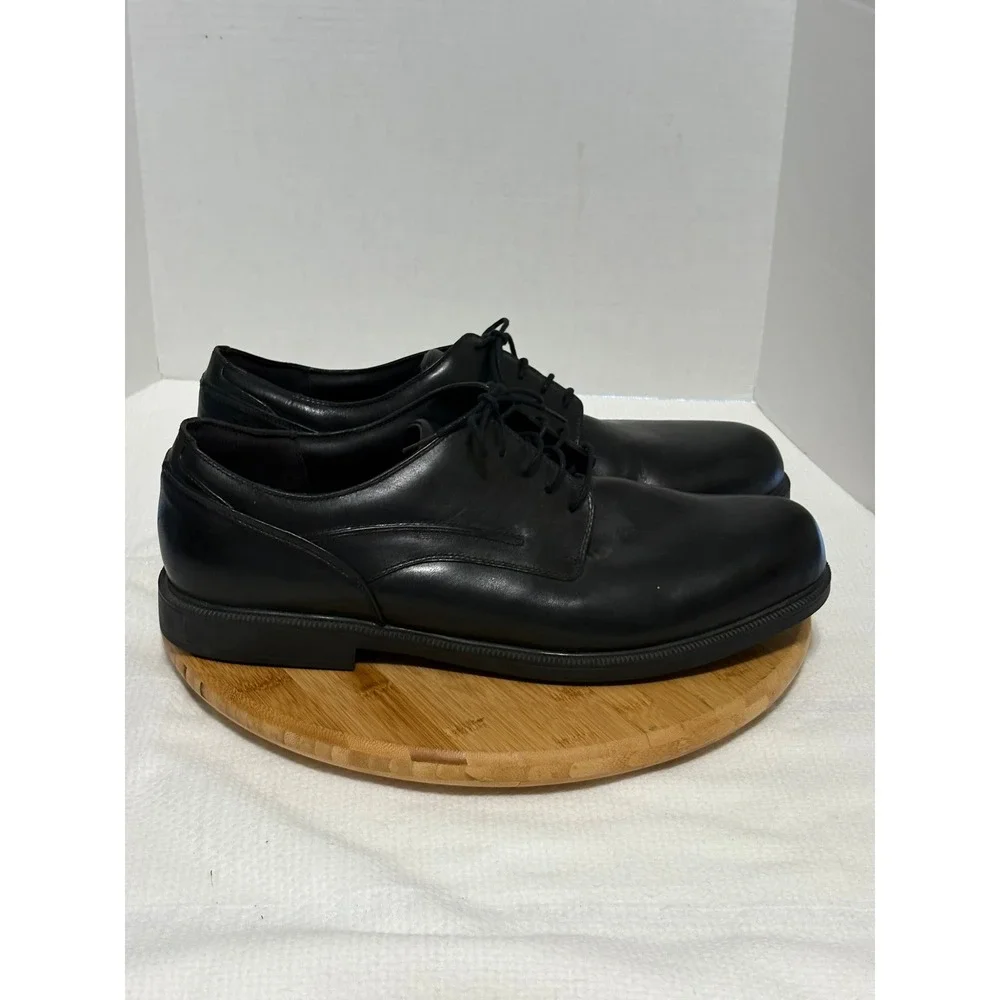Dunham Men's Black Leather Derby Dress Shoes MCT410BK Size 19D Lace Up Classic
